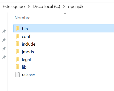 bin folder inside JDK installation folder