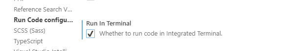 Run Code settings