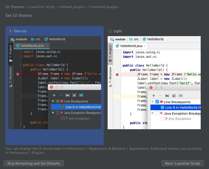 IntelliJ UI theme