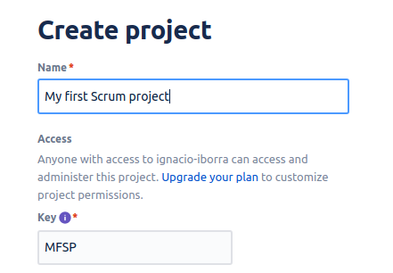 JIRA Scrum project