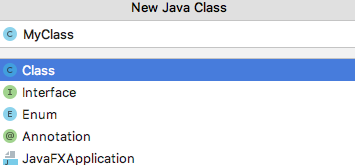 Add classes in IntelliJ