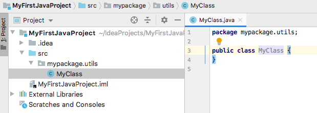 Add classes in IntelliJ